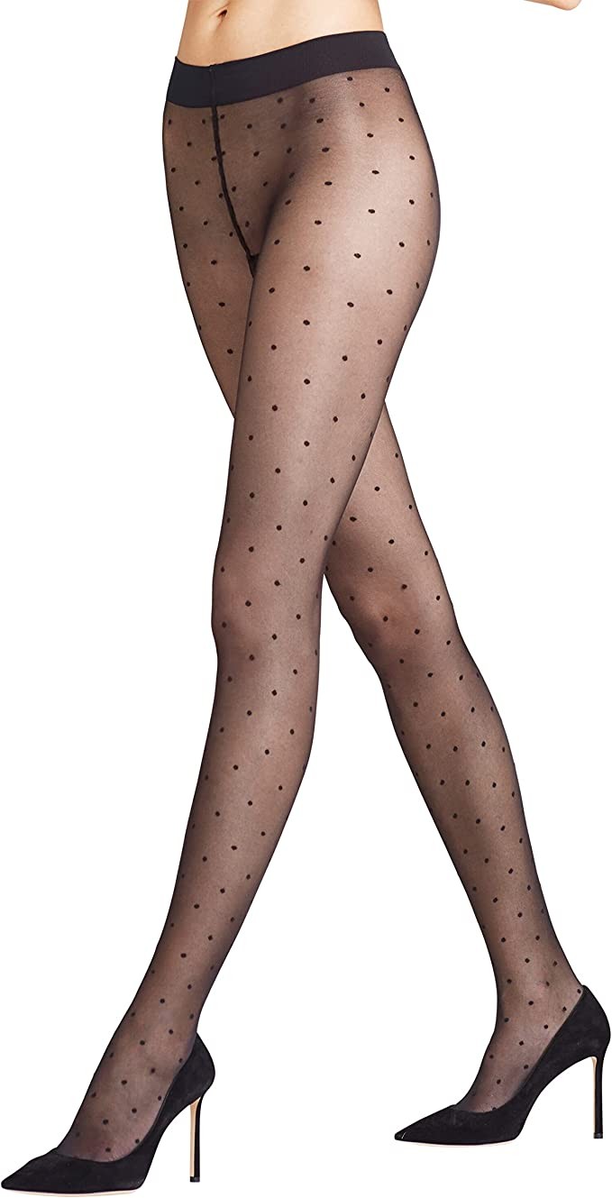 FALKE Pantyhose Dots 15 Denier Ladies Black Blue More Color Enhanced Stockings Pattern Transparent Rip Resistant Matte With Dots 1 Piece