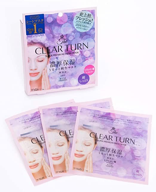 KOSE Clear Turn Premium Fresh Mask (Super Moisturizing) 3 times x 2 boxes + 1 small sample