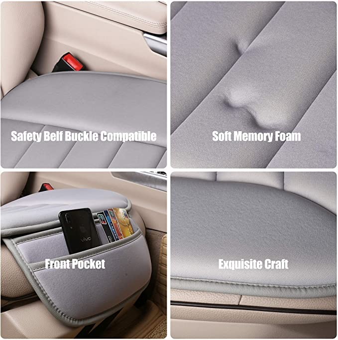 Car seat cushion, * foam cushion, suitable for cars, office chairs and families (1 piece in gray).