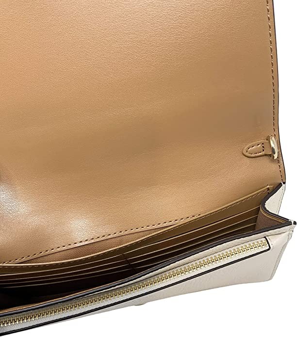 Coach Leather Folding Crossbody Clutch Chalk