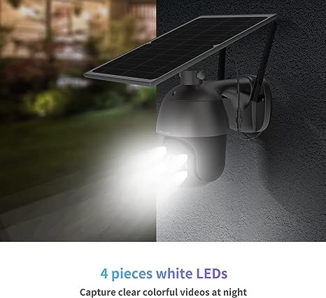 SOLIOM S600 3G/4G LTE outdoor solar cellular security camera wireless, translation tilt 360&deg; perspective spotlight, 1080p night vision, two-way call, PIR motion sensor, no WiFi, US version