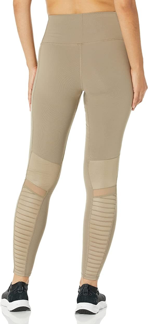 Alo Yoga Women's High Waist Biker Leggings Gravel/Gravel Gloss S