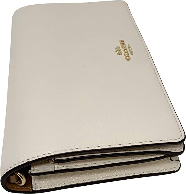 Coach Leather Folding Crossbody Clutch Chalk