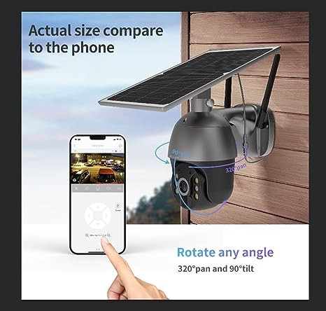 SOLIOM S600 3G/4G LTE outdoor solar cellular security camera wireless, translation tilt 360&deg; perspective spotlight, 1080p night vision, two-way call, PIR motion sensor, no WiFi, US version