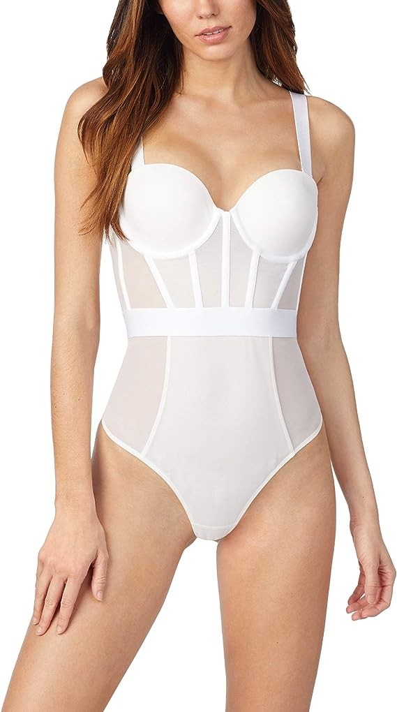DKNY womens Sheers Strapless Bodysuit
