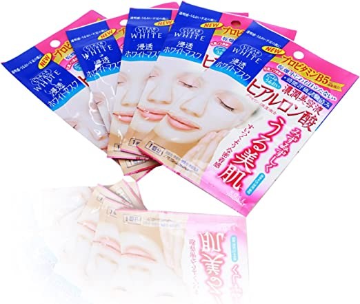 KOSE Clear Turn White Hyaluronic Acid Moisturizing Mask HA D (Hyaluronic Acid), 5 pcs/box, 2 boxes + free gift
