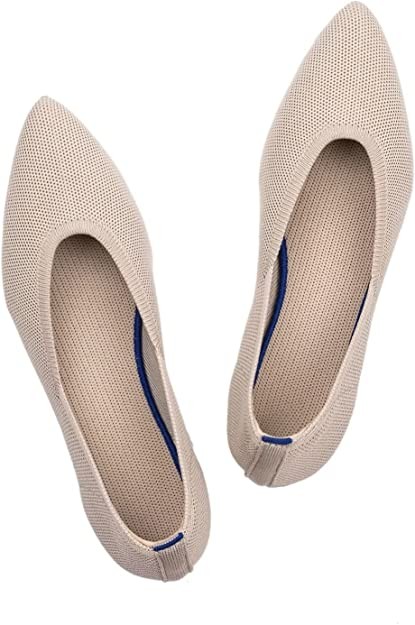 FRANK MULLY Women's Ballet Flats Pointed Toe Slip-On Knit Dress Shoes Ecru 10