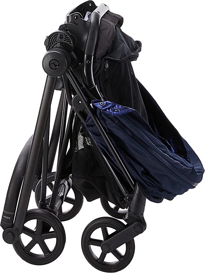 Cybex Mios 2 Stroller, Foldable, Reversible Seat, Smooth Ride, All Wheel Suspension, Extra Storage, Adjustable Leg Rests, XXL Awning, Indigo Blue, with Chrome/Black Frame