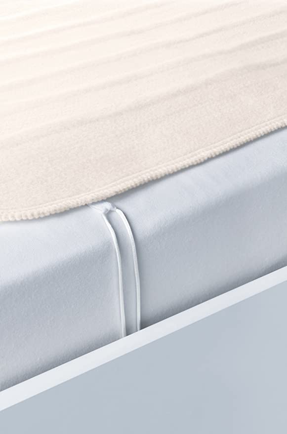 Sanitas SWB 20 wool electric blanket with safety system and 3 temperature classes, easy to fix on beds and mattresses, washable at 30 ℃, 150x80cm