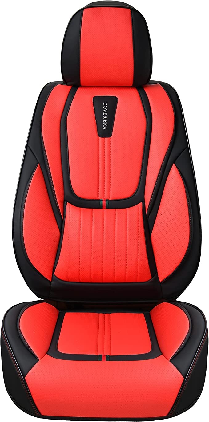 COVER ERA car seat cover 5 seats are made of waterproof leather, car accessories car cushion cover (red)