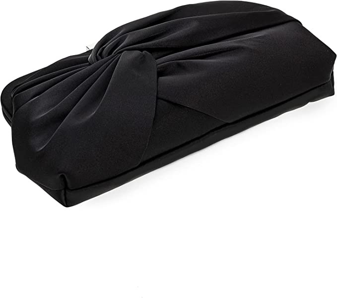 iXebella Women's Evening Wallet Fashion Soft Pleated Knot Party Clutch Satin Frame Formal Tote for Wedding/Prom/Cocktail Party
