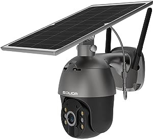 SOLIOM S600 3G/4G LTE outdoor solar cellular security camera wireless, translation tilt 360&deg; perspective spotlight, 1080p night vision, two-way call, PIR motion sensor, no WiFi, US version