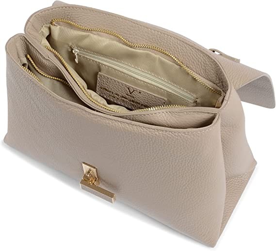 19V69 Italian Women's Handbag Beige $10520 Cappuccino Bag Made in Italy, 30x24x16 cm, Beige, 30x24x16 cm