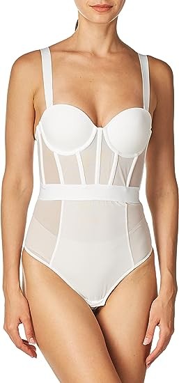 DKNY womens Sheers Strapless Bodysuit