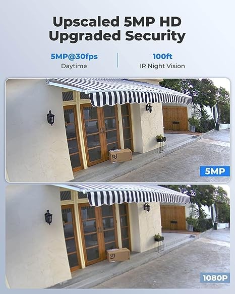 REOLINK outdoor security camera, home security camera system, suitable for 5MP PoE IP monitoring, smart person / vehicle detection, smart home, delay, up to 256GB SD card, RLC-510A (2-piece pack)