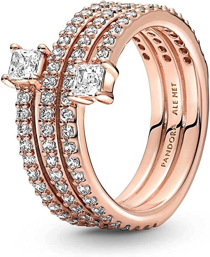 Pandora Pandora Women's Ring Triple Spiral Rose Gold 180051C01