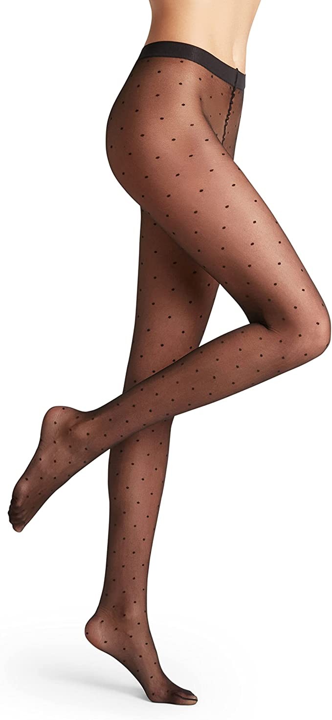 FALKE Pantyhose Dots 15 Denier Ladies Black Blue More Color Enhanced Stockings Pattern Transparent Rip Resistant Matte With Dots 1 Piece