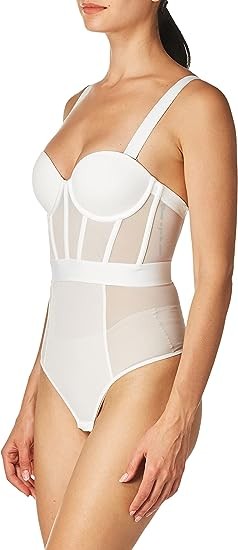 DKNY womens Sheers Strapless Bodysuit