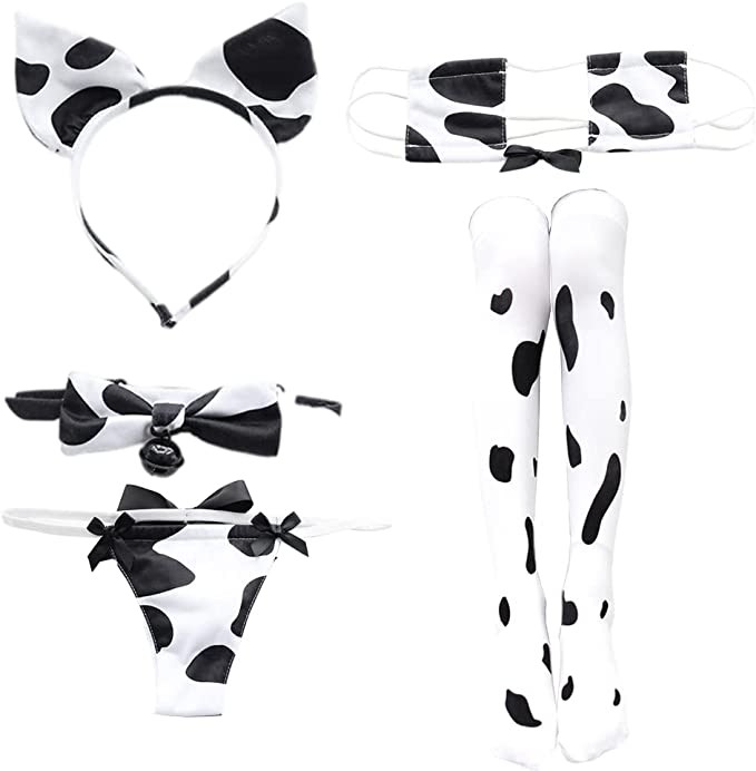 Ladies cosplay cow stockings suit pajamas japanese cute maid sexy costume