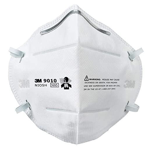 3M 9010 N95 Disposable Particulate Masks, Individually Packaged, 1 Box (50 Masks)