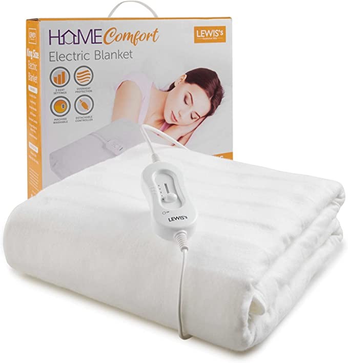 LEWIS'S premium comfort electric blanket-electric blanket-lace design blanket 3 sizes and 3 power settings (King)