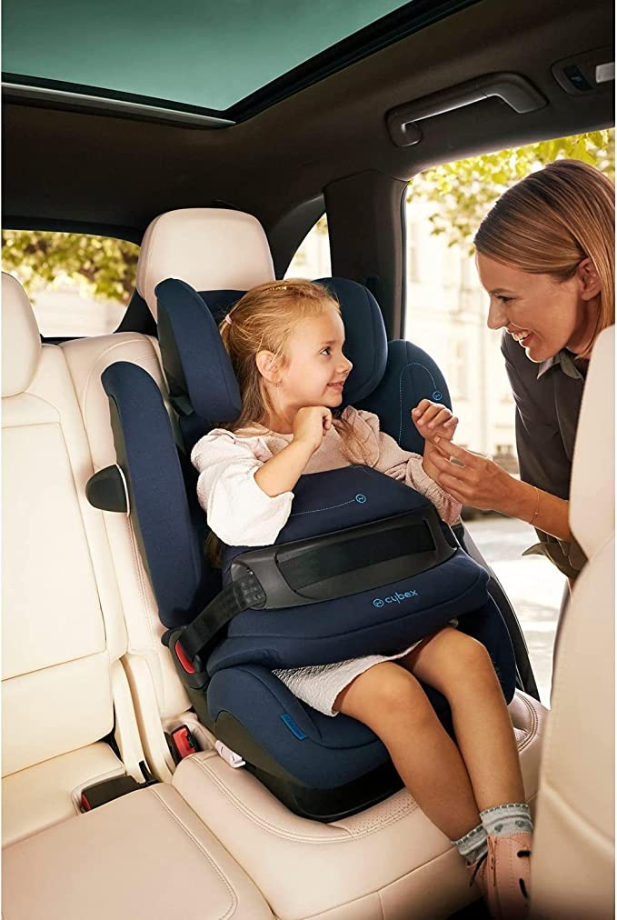 CYBEX Gold Pallas G i-Size Child Car Seat, Removable Crash Guard, 21kg, Convertible to High-Back Booster Seat, 1/2/3 Group (9-50kg), Approx. 15 months to 12 years), navy blue