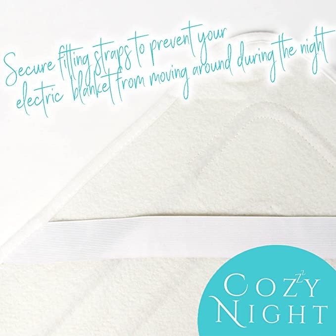 Cozy Night electric blanket oversized with 3 heating settings-double control-deluxe polyester bottom blanket-machine washable-overheat protection (182 x 200cm oversized double bed), white