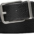 COACH Belt, Wide Harness Cut, Size Reversible, Pebble Leather, Black/Brown
