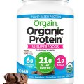 Orgain Plant Protein + Superfood Powder, Vegan, Dairy Free, Sugar Free, Gluten Free, Soy Free, Creamy Chocolate Fudge, 2.02 lbs / 918g (packaging may vary)