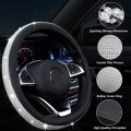 GEISTHOT 4-piece shiny car accessories, suitable for women and girls, car decoration package, rhinestone shiny steering wheel cover universal suitable for 15 inches, shiny car * with cover, shiny star