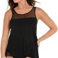 Miraclesuit Women's Swimwear DD-Cup Illusionist Mirage High Neckline Underwire Bra Tankini Bathing Suit Top