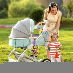 Bivan Baby Toy Soft Hanging Rattle Learning Toys with Gut Plush Animal C-Clip Baby Newborn Stroller Car Seat Crib Travel Activities Wind Chime Hanging Toys Boys Girls, 4 Pack