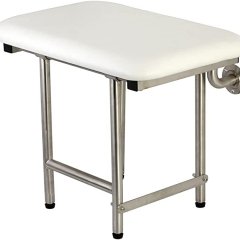 Kingston Brass KBSS2216P Adascape 55.88cm x 40.64cm Pathology Wall Mounted Folding Shower Seat w/Extra Floor Support Brushed Stainless Steel