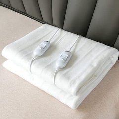 Premium Comfort King electric blanket (150x160cm)-3 heating settings, polyester, bottom blanket, digital control-overheat protection-white (king)
