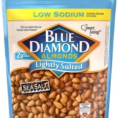Blue Diamond Almonds Low Sodium Mildly Salted Snack Nuts, 40 oz (1.1kg) Resealable Bag (1 Pack)