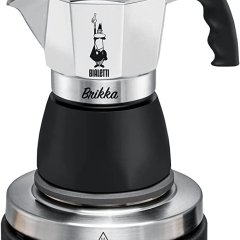 Rommelsbacher espresso gift set RK 505 / K-mini cooking plate, diameter 80 mm, infinitely adjustable, original Bialetti moka pot, 90 ml cream-forming brewing system, incl. 100 g mocha grind, black/sil