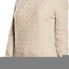 TOMMY HILFIGER Women's ivina cable c-nk swtr long sleeve sweater beige Large