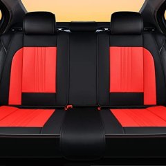 COVER ERA car seat cover 5 seats are made of waterproof leather, car accessories car cushion cover (red)