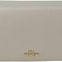 Coach Leather Folding Crossbody Clutch Chalk
