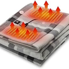 Heated cape blanket, portable wearable 5V USB electric heating cloak, home, office, car, camping, fish, picnic, sports, football, concert, 55x32 inch
