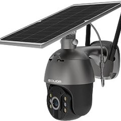 SOLIOM S600 3G/4G LTE outdoor solar cellular security camera wireless, translation tilt 360&deg; perspective spotlight, 1080p night vision, two-way call, PIR motion sensor, no WiFi, US version