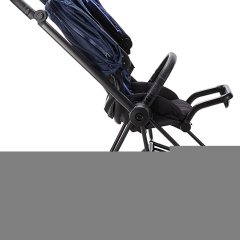 Cybex Mios 2 Stroller, Foldable, Reversible Seat, Smooth Ride, All Wheel Suspension, Extra Storage, Adjustable Leg Rests, XXL Awning, Indigo Blue, with Chrome/Black Frame