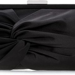 iXebella Women's Evening Wallet Fashion Soft Pleated Knot Party Clutch Satin Frame Formal Tote for Wedding/Prom/Cocktail Party