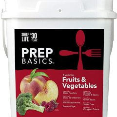 Prep Basics Fruit & Vegetable Assortment | Emergency Food Supplies | Freeze Dried & Dehydrated | Total Calories 4,210g Protein | Up to 30 Years Shelf Life | 8 Ziploc Bags