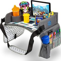 Move the mouse over the image to enlarge the image Kenley Kids Travel Tray, Toddler Car Seat Lap Tray, 16.5 x 13.5 Inches (Blue/Grey)
