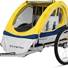 Schwinn Echo, and Trailblazer Child Bike Trailer, Single and Double Baby Carrier, Canopy, 16-20-inch Wheels